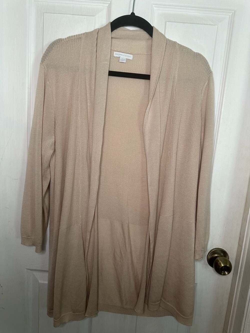New York & Company Women's Beige Open Front Cardigan Size XL